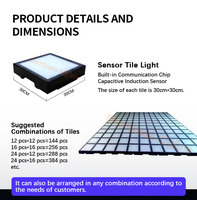 Juego Interactivo Activo para Piso LED con Luces Cuadradas para Parques Deportivos y Parques de Trampolín
