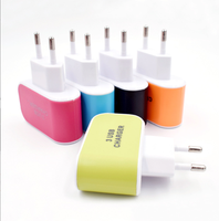 3usb 5v2a chargeur couleur bonbon euro standard américain standard led téléphone tête de charge smart multi port usb chargeur