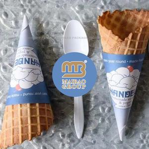 Vente en gros plateau de cornet de crème glacée personnalisé manchons de cônes de papier jetables sans danger pour les aliments pour l'usine de crème glacée - Product Image 3