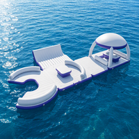 Plateforme flottante gonflable en PVC Drop Stitch pour piscine, cabane, canapé, tente, ponton, salon aquatique, radeau, île flottante