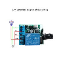 Interruptor de control remoto inalámbrico de 433Mhz DC12v 10A 1ch receptor de relé para puerta enrollable de persiana de garaje de casa inteligente