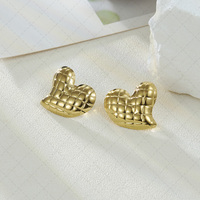 Une paire de boucles d'oreilles minimalistes en acier inoxydable couleur or 18 carats pour femmes et filles Accessoires d'oreilles élégants