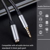 Vergoldetes Koaxial-PVC-Geflechtkabel mit Kupferkern 3,5MM TRRS Stecker-Buchse Stereo-Audio-Verlängerungskabel