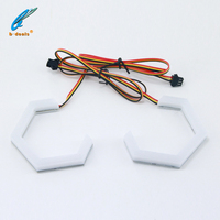 Bagues en halo hex pour projecteur RGBW chasse, anneaux led en forme d'ange pour objectif de projecteur