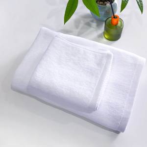 Serviette de toilette en coton blanc 500g de haute qualité, absorbante, <span class=keywords><strong>lavable</strong></span>, personnalisable, multi-usages, pour hôtels, vente en gros - Product Image 4