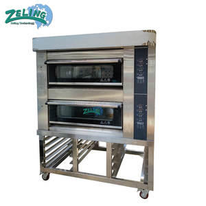 Four à pizza et à pain industriel à double alimentation (électrique et gaz) avec 2 niveaux et 4 plateaux, équipé d'un contrôleur numérique - Product Image 1
