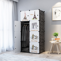 Solution de stockage peu encombrante de garde-robe en plastique de 8 cubes de bricolage portatif pour le dortoir de chambre à coucher et les petits espaces