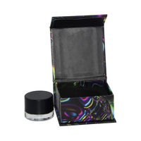 Luxuriöse Mattschwarze Magnetische Konzentrat-Behälter Geschenkbox für Kosmetik Goldprägung Starre Papierverpackung Schaumstoffhalter 1g/5g