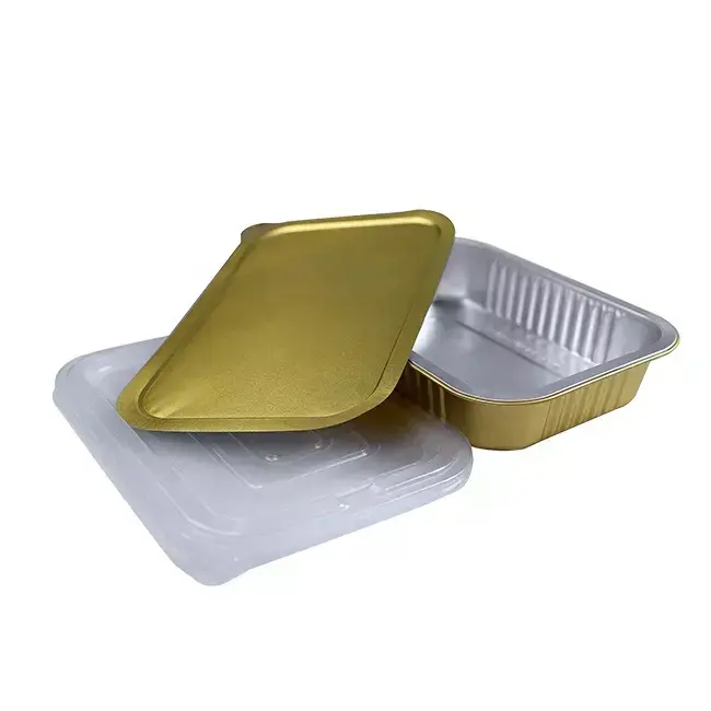 Custom Aluminum Container Disposable Aluminum Foil Lunch Box with Sealing Lid Aluminum Foil Container