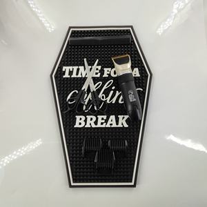 Customizable <b>Silicone</b> PVC Barber <b>Tool</b> Mat Rubber Salon Station Mat Non Slip Heat Resistant Clipper Pad Styling Workstation Mat - Product Image 5