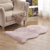 Tapis de chambre en fausse fourrure de mouton de luxe, moelleux et lavable, tapis shaggy doux pour la décoration