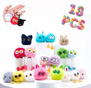 Pendentif <span class=keywords><strong>pompon</strong></span> pour enfants, cadeau pour fête d'anniversaire d'enfants. Porte-clés en peluche, prix de <span class=keywords><strong>classe</strong></span> pour <span class=keywords><strong>la</strong></span> rentrée scolaire. - Product Image 2