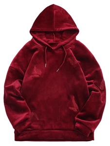 2025 nouveau sweat à capuche en velours pour hommes de haute qualité poids lourd imperméable hiver sweat à capuche en velours Anti-rétrécissement solide conception brodée - Product Image 2