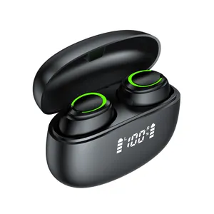 Headset Bluetooth TWS, pengeras suara Binaural Stereo in-Ear olahraga portabel tanpa kabel k11 tampilan LED 2024