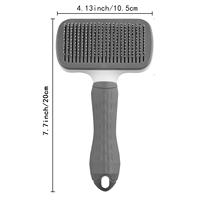 Brosse de toilettage pour animaux de compagnie à poignée souple personnalisée, peigne massant auto-nettoyant pour chiens et chats