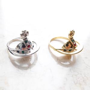 Anillo de piedra natural de alta calidad estilo Western Queen Mother Vivienne, diseño punk de nicho para mujer - Product Image 2