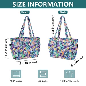 25L Australian Artist Floral Design Quilted Polyester Weekender <b>Bag</b> Carry on <b>Bag</b> <b>Overnight</b> Tote Travel Women Tote <b>Bag</b> Handbags - Product Image 3