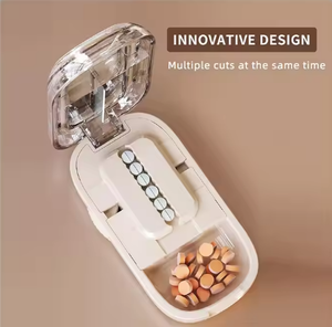 Taglia Pillole di Lusso in Plastica 1/2 1/4 1/3, Portatile Mini Taglia Pillole e Compresse, Contenitore per Medicinali - Product Image 2