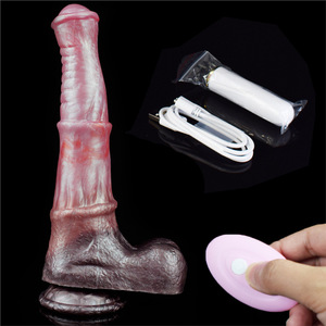 Egzotik Canavar Silikon Kalıp Gerçekçi Geri Çekilebilir Sahte Penis Yapay Penis Vibratör Yumuşak Kadın Su Geçirmez 50dB Titreşimli 24.5cm - Product Image 6