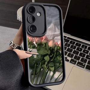 Hermosa funda de teléfono con patrón de flores románticas para A13 A14 A15 5G <span class=keywords><strong>A52</strong></span> S24 PLUS Color caramelo funda trasera esmerilada <span class=keywords><strong>a</strong></span> prueba de golpes - Product Image 2