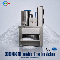 Machine à glace en paillettes industrielle ODM 3 tonnes, refroidie par eau, compacte, contrôle PLC, compresseur automatique, pour bateaux de pêche et produits aquatiques