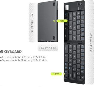 New Aluminium Alloy Foldable BT <b>Keyboard</b> Ultra Thin USB 3.0 Fashion <b>KEYBOARD</b> for <b>Tablet</b> Phone Pad Mini Portable <b>keyboard</b> - Product Image 5
