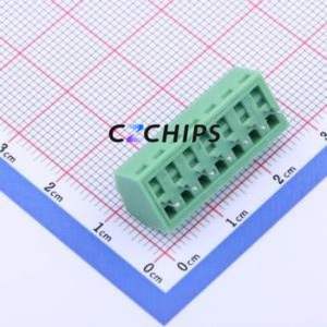 KF127S-3.5-7P Screw Terminal Block Through hole Component (THT),P=3.5mm Connector 1x7P 3.5mm Green Through Hole - Product Image 2