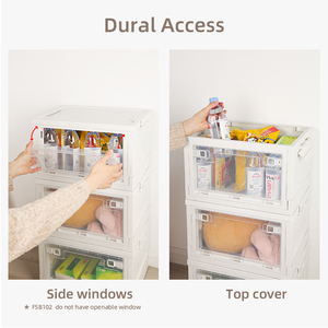 Складные контейнеры для хранения с защелками, прочные пластиковые ящики с фронтальным открытием, складные контейнеры с замками - Product Image 4