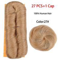 Extensions de cheveux naturels brésiliens Remy, tissage à double trame, qualité usine, 28 pièces, 3/4/5 pouces, 6 paquets/lot, couleur