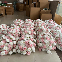 Bola Bunga Mawar Buatan Warna Pink 60cm, Grosir, Dekorasi Meja Pernikahan untuk Acara