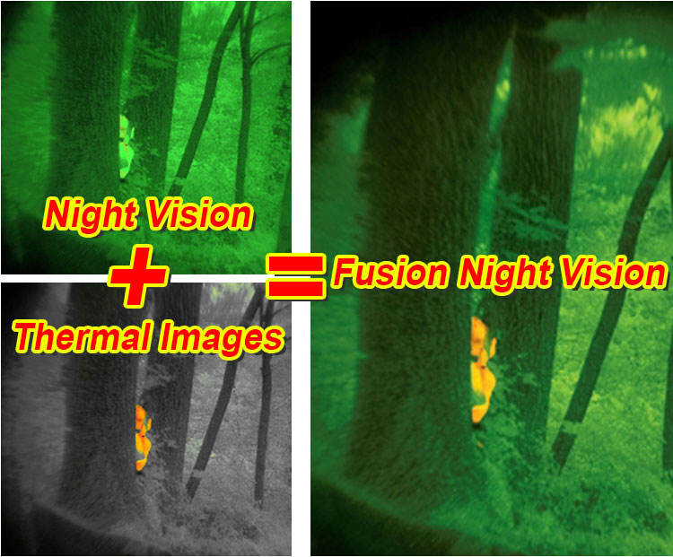 High SNR White Phosphor Night Vision Fusion Dual Sensor