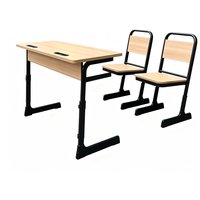 Ensemble bureau et chaise d'étudiant moderne PM-5192, mobilier scolaire réglable avec structure en aluminium
