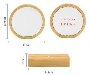 Cadres photo en bambou à sublimation avec base magnétique, inserts en aluminium vierges de différentes formes, en stock actuel - Product Image 3