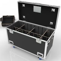 Flight cases de transport robustes et personnalisables pour amplificateurs, avec porte coulissante, format 19 pouces, 2U, 4U, 6U, 8U, 10U, 12U, 14U, 16U