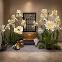 Support de fleurs artificielles géantes en papier blanc Iris pour mariage, jardin, événement, affichage floral commercial, conception personnalisée, usine