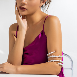 2023 nouveauté bijoux de mode perle Bracelet en perles femmes Simple multi-couches enveloppé bras perle or <span class=keywords><strong>manchette</strong></span> Bracelets Bracelet - Product Image 4