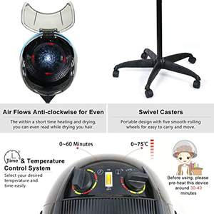 Sèche-Cheveux Professionnel sur Pied à Capot Réglable avec Base Roulante et Roulettes, Équipement de Salon - Product Image 5