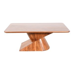 <b>Rustic</b> Modern Solid Acacia <b>Wood</b> Z Coffee <b>Table</b> for Living Room Furniture Unique Z Shape Center <b>Table</b> with Durable Structure - Product Image 2
