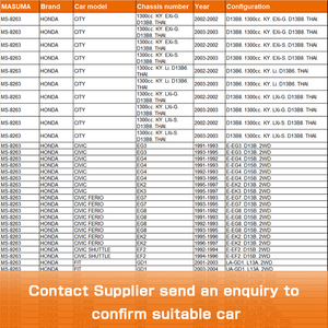 Plaquettes de frein à disque de remplacement automatique MASUMA MS-8263, système 45022-SAP-000 45022-S50-J50 45022-S04-912 pour HONDA CITY D13B8. THAI. - Product Image 2