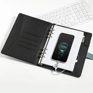 Customizable business elite using power supply wireless charging power supply with fingerprint lock password notebook