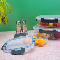 Lot de boîtes de conservation alimentaire en verre, carrées, rondes et rectangulaires, compatibles réfrigérateur et micro-ondes, pour cuisine domestique, vente en gros