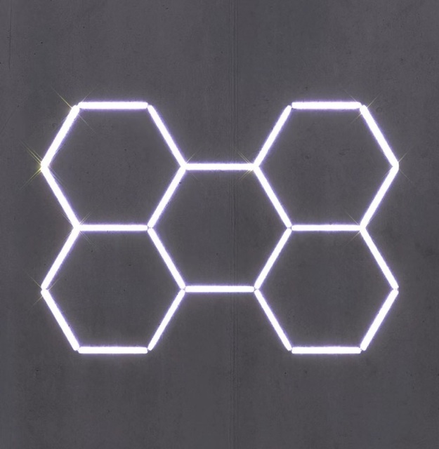 Customization Hexagon Led Garage Lights for Workshop Gym Detailing Shop 5 Hex Grid System