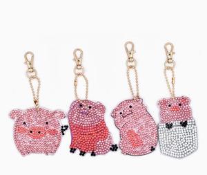 Autocollants de peinture diamantée acrylique peints à la main avec des animaux de dessin animé XIXI, porte-clés DIY pour enfants, cadeaux pour filles - Product Image 6