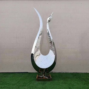 Sculptures modernes en acier inoxydable, art abstrait en métal de grande taille pour jardin, miroir poli <span class=keywords><strong>Anish</strong></span>, art Kapoor - Product Image 6