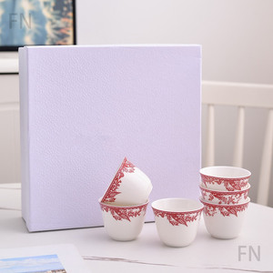 Ensemble de tasses et soucoupes en porcelaine fine de la série D de luxe pour espresso, idéal pour les cafés et les familles - Product Image 4