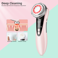 Masseur facial liftant avec compresse chaude, micro-vibrations, lumière rouge ionique, soin raffermissant des yeux, soin du visage, outil de soin du visage