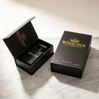Boîte Cadeau de Luxe Personnalisée pour Bouteille de Parfum Noire avec Logo, 30ml 50ml 100ml, Emballage Vide en Verre pour Parfum – Vente en Gros