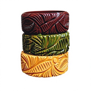 Nouveaux bracelets en résine empilables en céramique sculptée, colorés et tressés, qualité supérieure, motifs variés, bijoux unisexes pour fêtes et cadeaux - Product Image 2