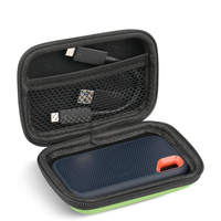 Mini étui de protection portable en EVA à coque rigide avec pochette de transport à glissière stockage étanche pour écouteurs clés USB bijoux