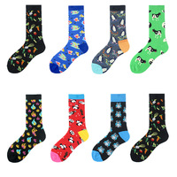 Herfst Winter Dieren Fruit Groenten Tube Grappige Kleurrijke Patten Mannen Vrouwen Leuk Merk Katoen Mode Unisex Sokken